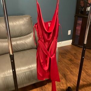 Hello Molly PONDEROSA DRESS RED Low Back Cami Strap Dress Sz S